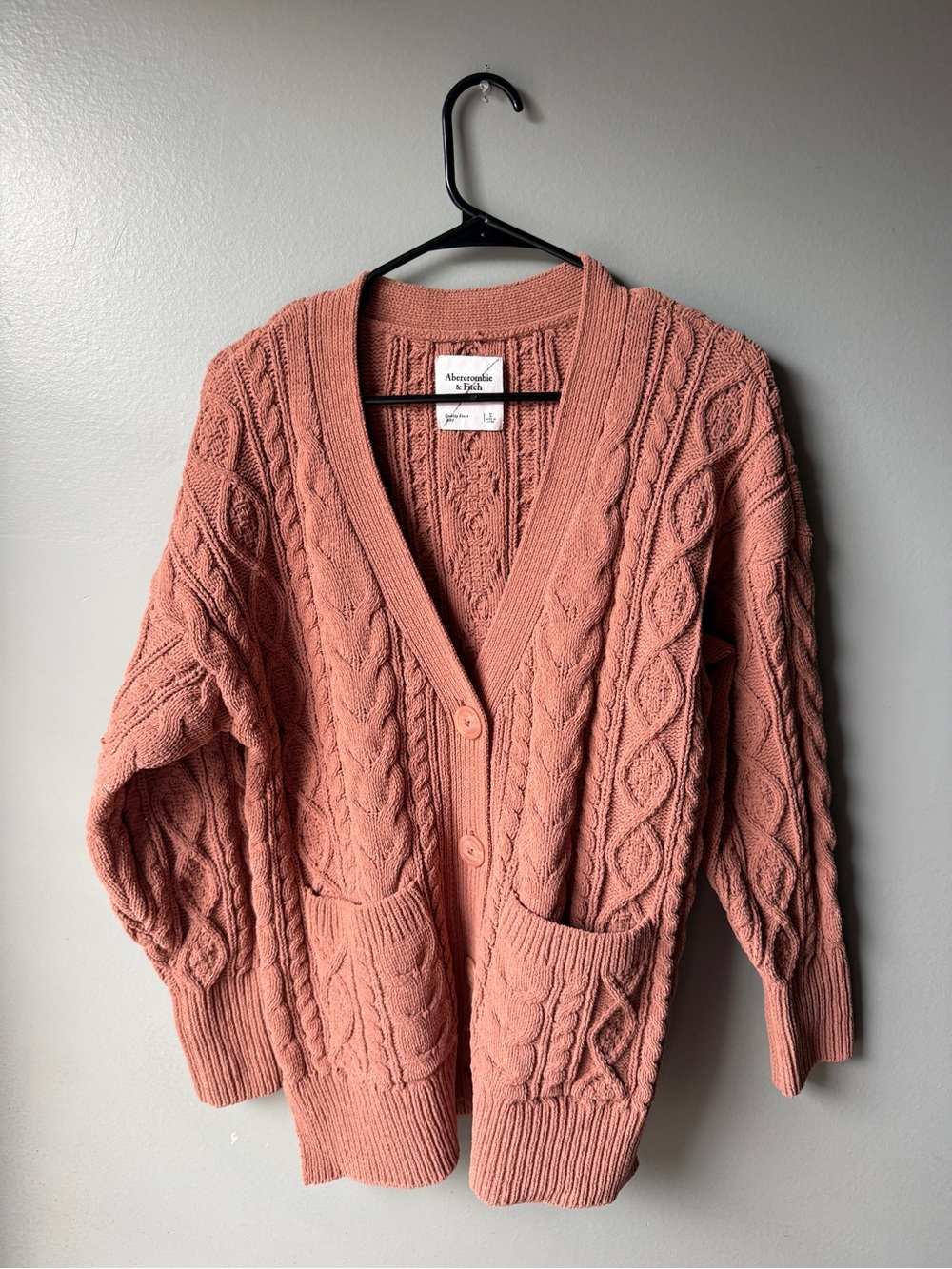 Abercrombie & Fitch Cable Knit Button Front Cardigan Sweater Size Small